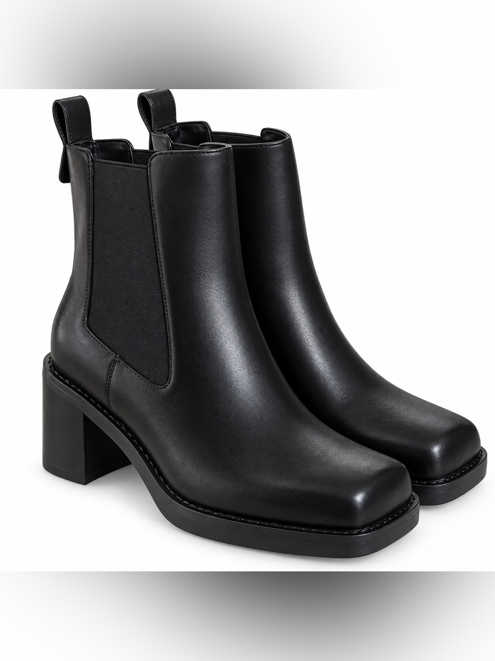 Michael Kors Women’s Black Leather Houston block Heel Bootie size 9